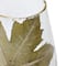 Hello Honey® 10" Embedded Papaya Leaves & Foil Edge Handblown Glass Hurricane